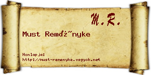 Must Reményke névjegykártya